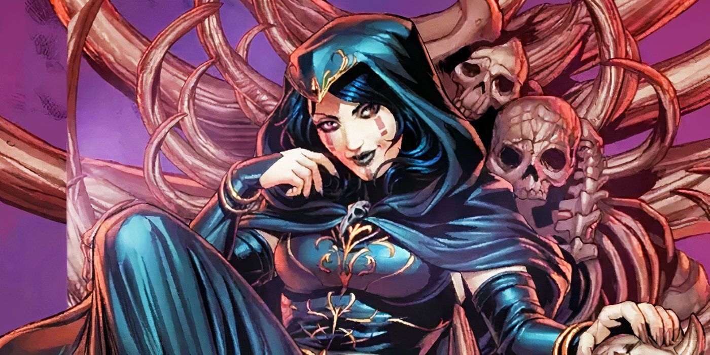 Lady Death in a green hood in Marvel Comics