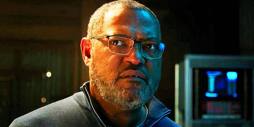 Laurence Fishburne as Bill Foster looking confused in Ant-Man and the Wasp
