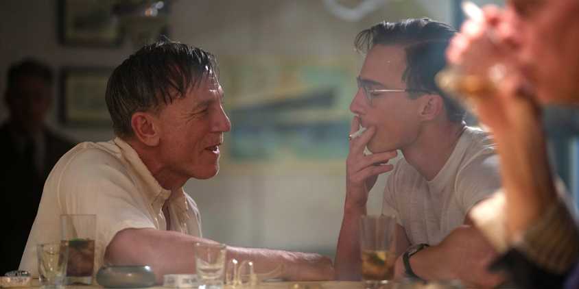 Lee talking to Gene while he smokes in Queer