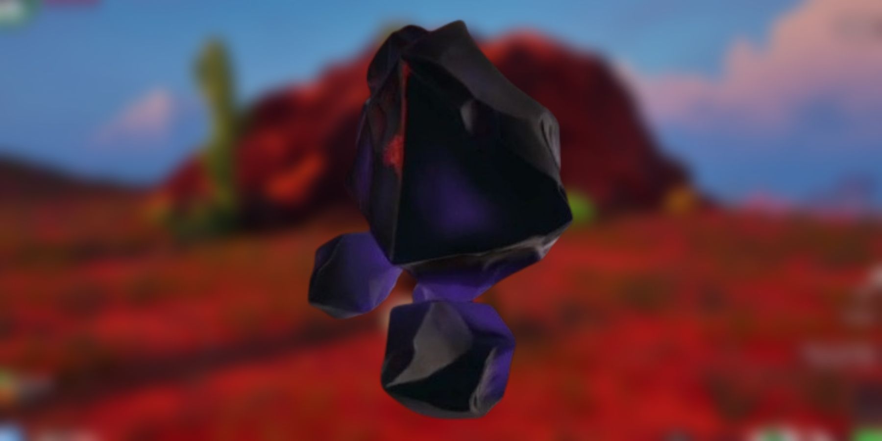 Obsidian as it appears in LEGO Fortnite, which can be found in Dry Valley caves