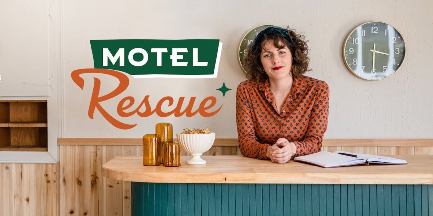 Lindsey Kurowski behind the clerk's counter at Motel Rescue.