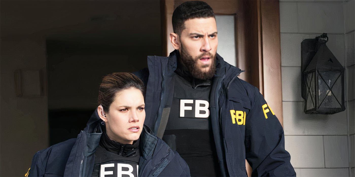 Maggie and OA stand in front of a house wearing FBI jackets and vests