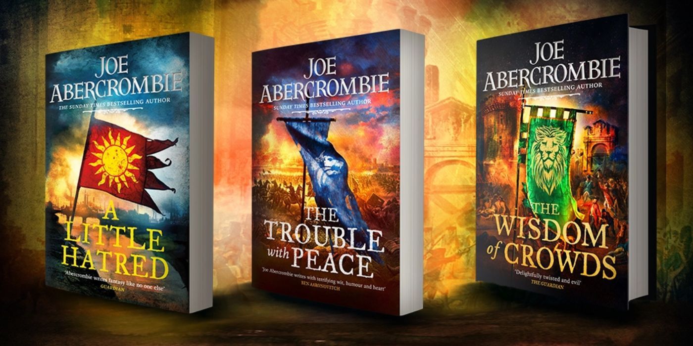 Covers of The Age of Madness trilogy by Joe Abercrombie