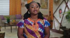 Matilda in 90 Day Fiance in traditional colorful dress in confessional