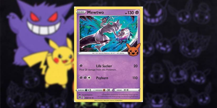 Mewtwo card from the 2022 Pokemon TCG Trick or Trade BOOster pack.