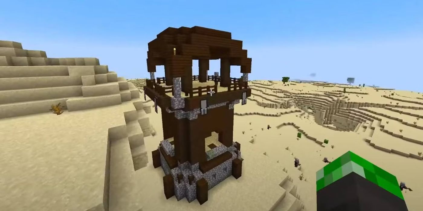 Posto Avançado de Saqueadores do Deserto do Minecraft da World Seed com Recursos para Speedrun.