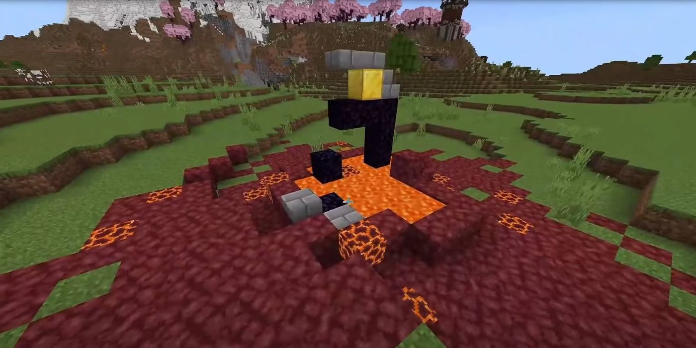 Portal de lava em ruínas do Minecraft para speedruns fáceis em sementes de mundo específicas.