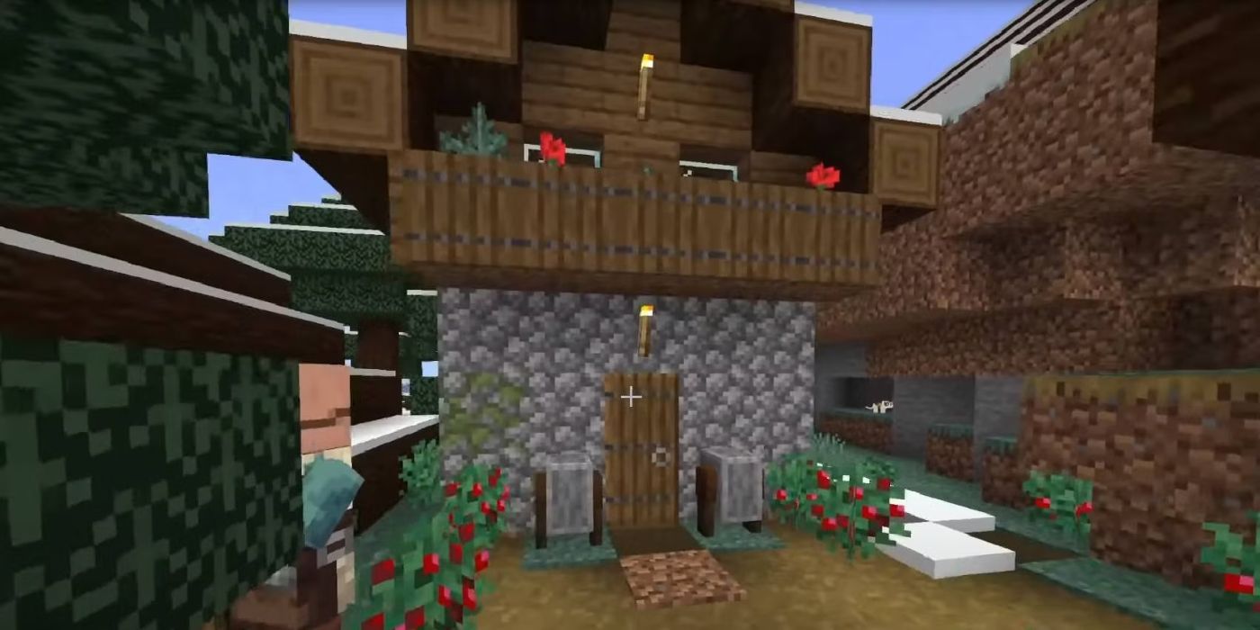 Vilarejo do Minecraft da World Seed com dois assentamentos cheios de ferro para speedruns.