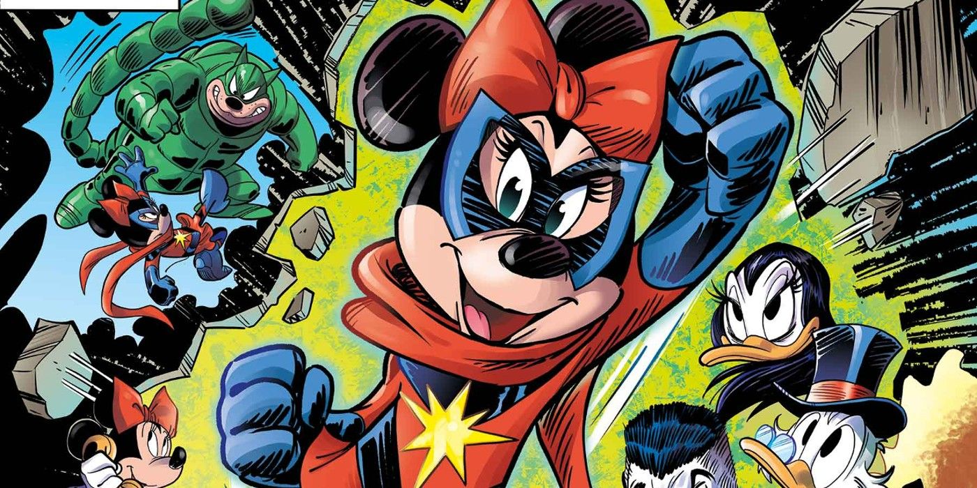 Minnie Mouse dressed in Captain Marvel&rsquo;s uniform