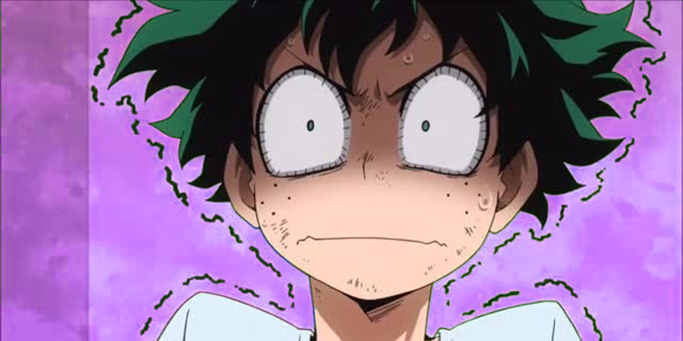 Deku looking frightened and disturbed.