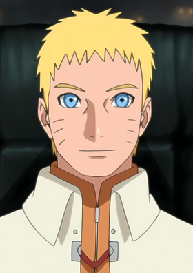 Naruto in Boruto Naruto Next Generations (2017) Season 1 sitting at his Hokage desk