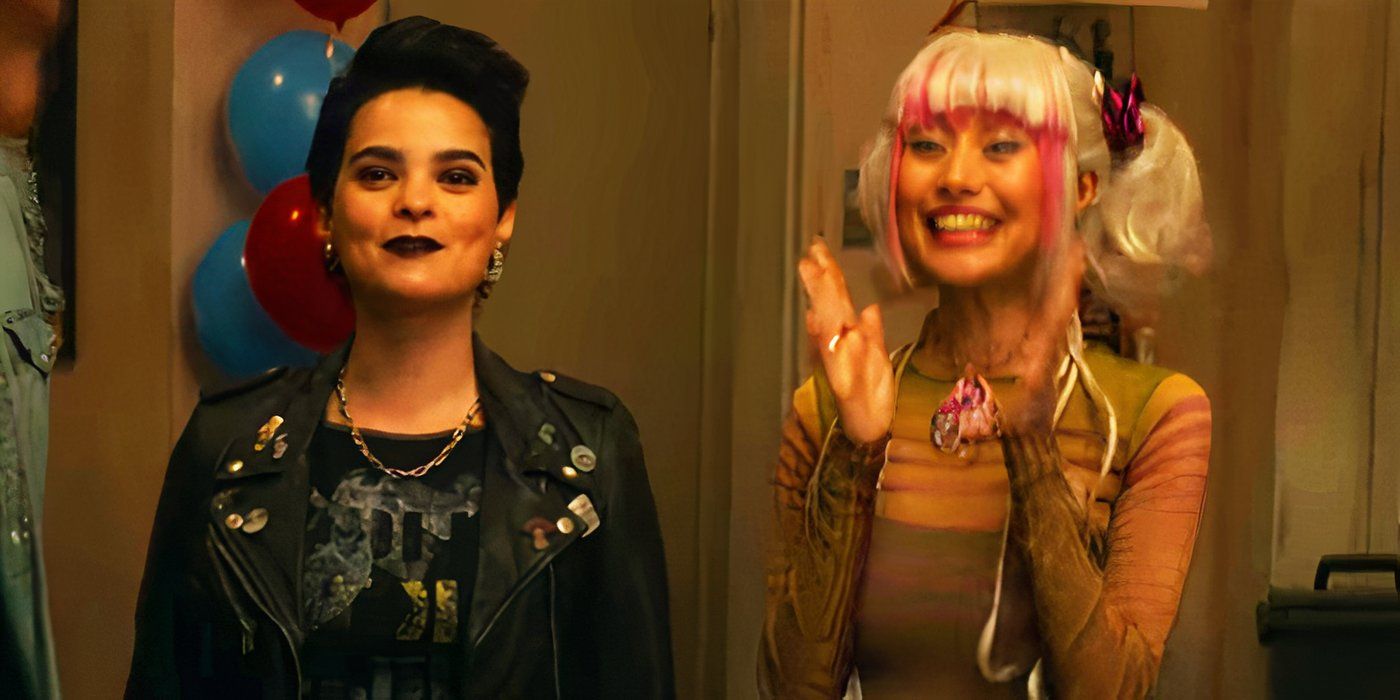 Negasonic Teenage Warhead and Yukio at Wade's birthday party in Deadpool & Wolverine