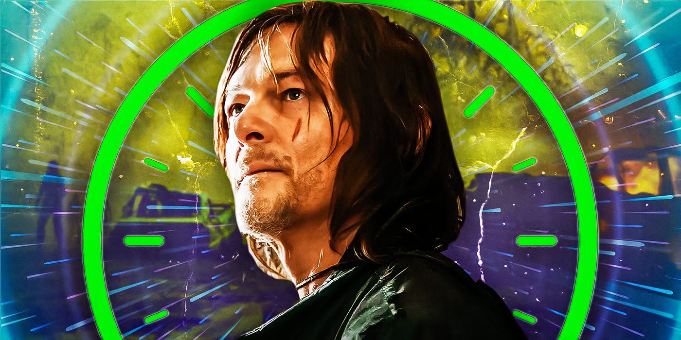 Norman Reedus as Daryl Dixon with a clock behind him in The Walking Dead: Daryl Dixon