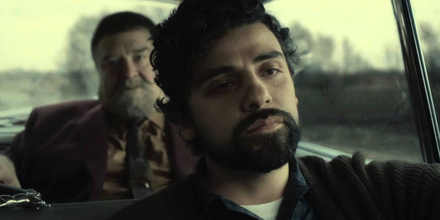 oscar isaac and john goodman inside of a car in  Inside Llewyn Davis