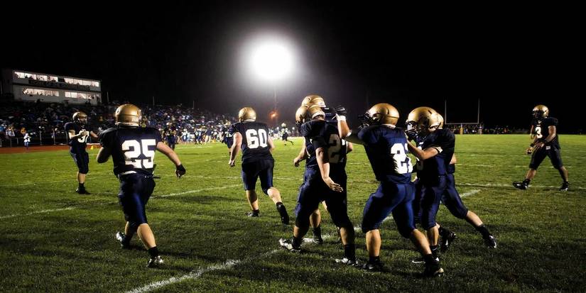 Permian running onto the field in Friday Night Lights