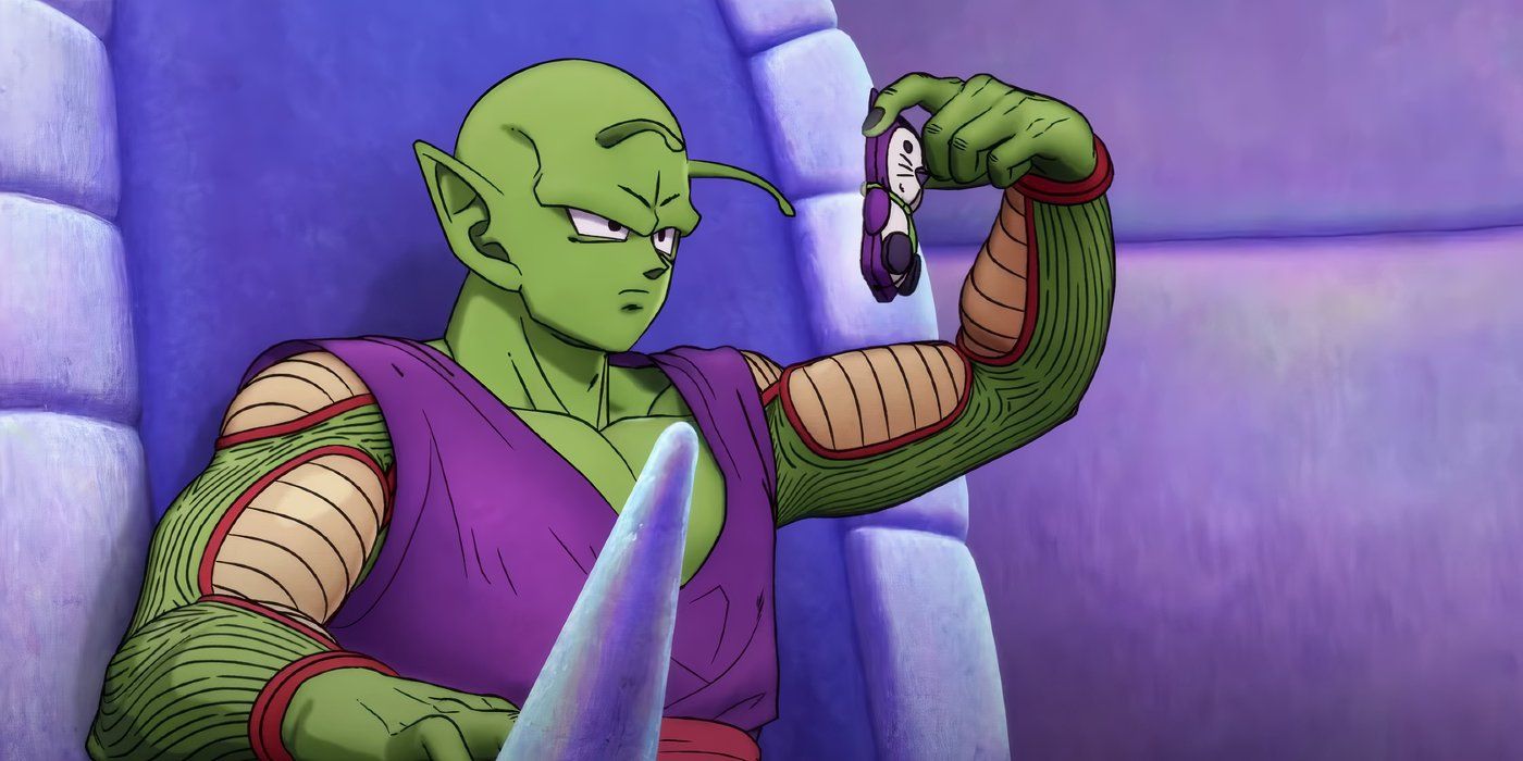 Piccolo confusedly uses a cell phone.