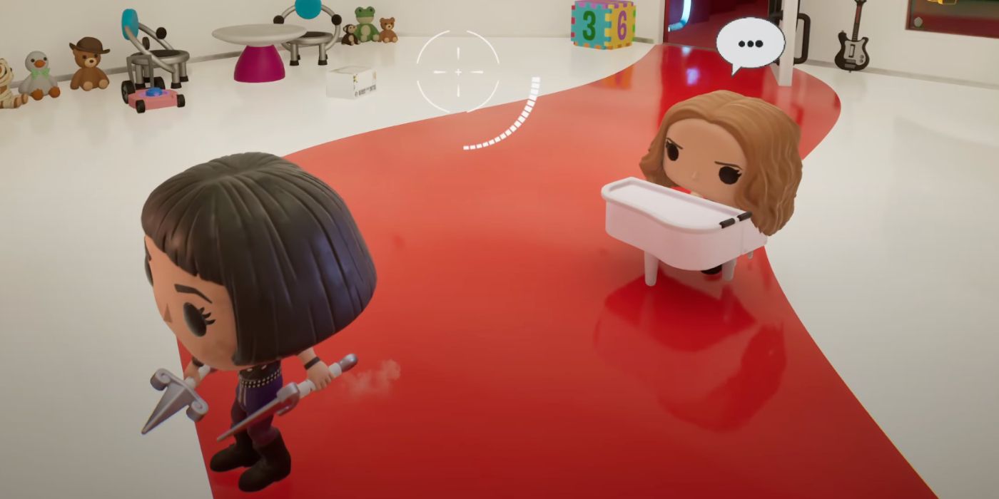 Player looking away from Megan in Funko Fusion