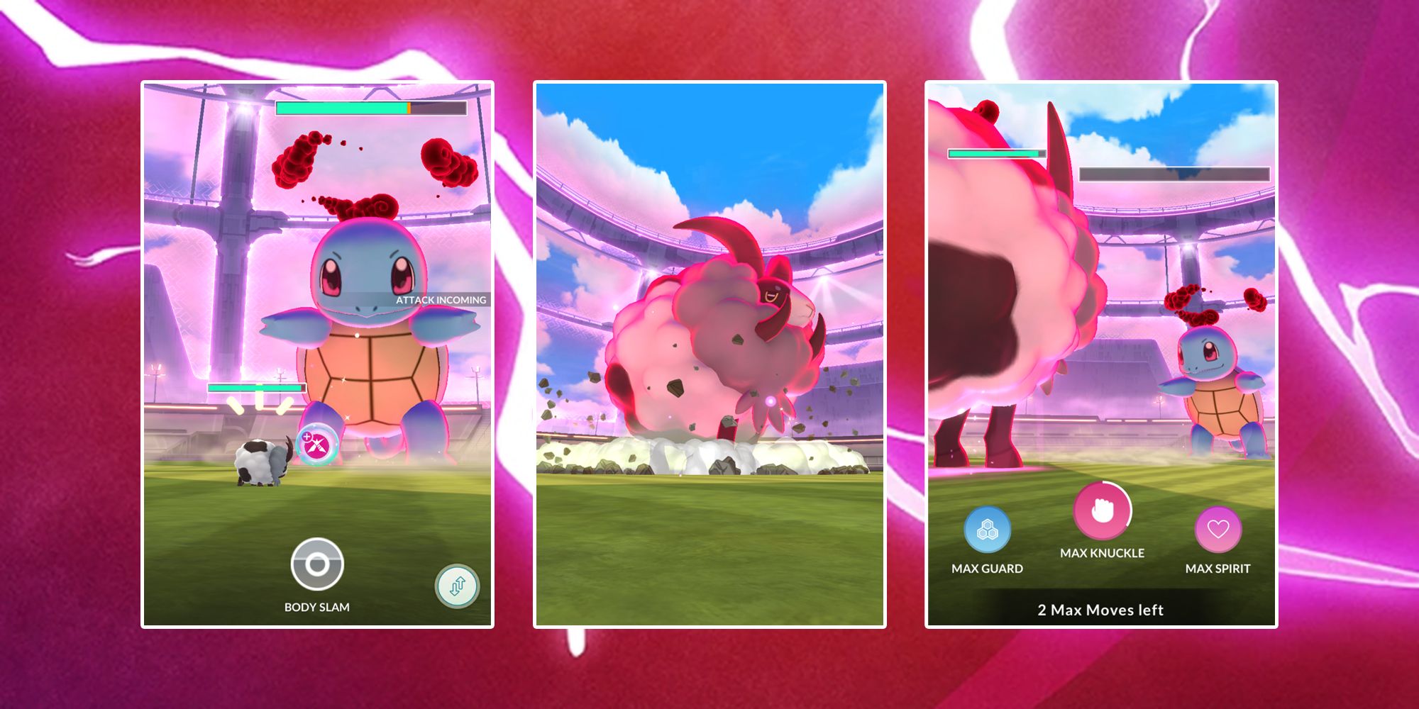 Dynamax Woooloo en la batalla de Max contra Squirtle en Pokémon GO