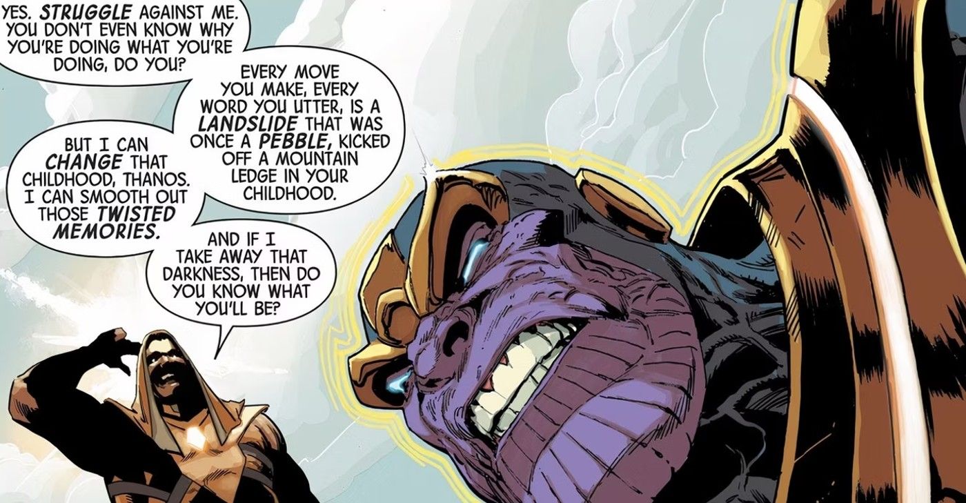 The psychic hero worldmind tries to rescue thanos