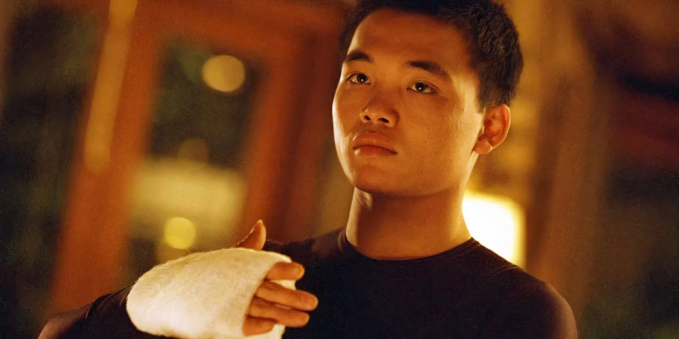 Qin Shaobo as The Amazing Yen wrapping his hand in Ocean's Eleven