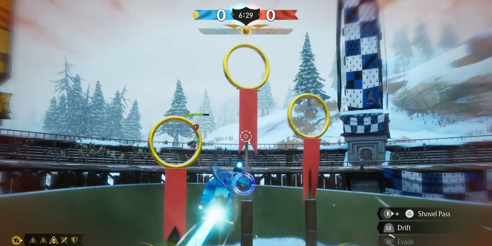 Un jugador mueve la quaffle en Harry Potter Quidditch Champions