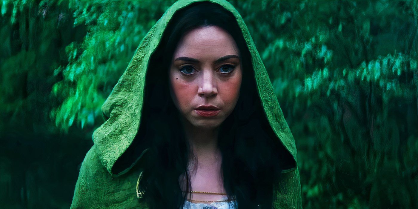 Rio Vidal in green hooded costume in Agatha All Along