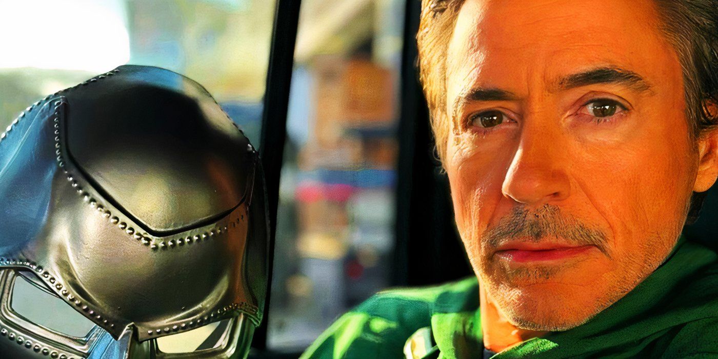 Robert Downey Jr. exibindo a máscara do Doutor Destino em um post