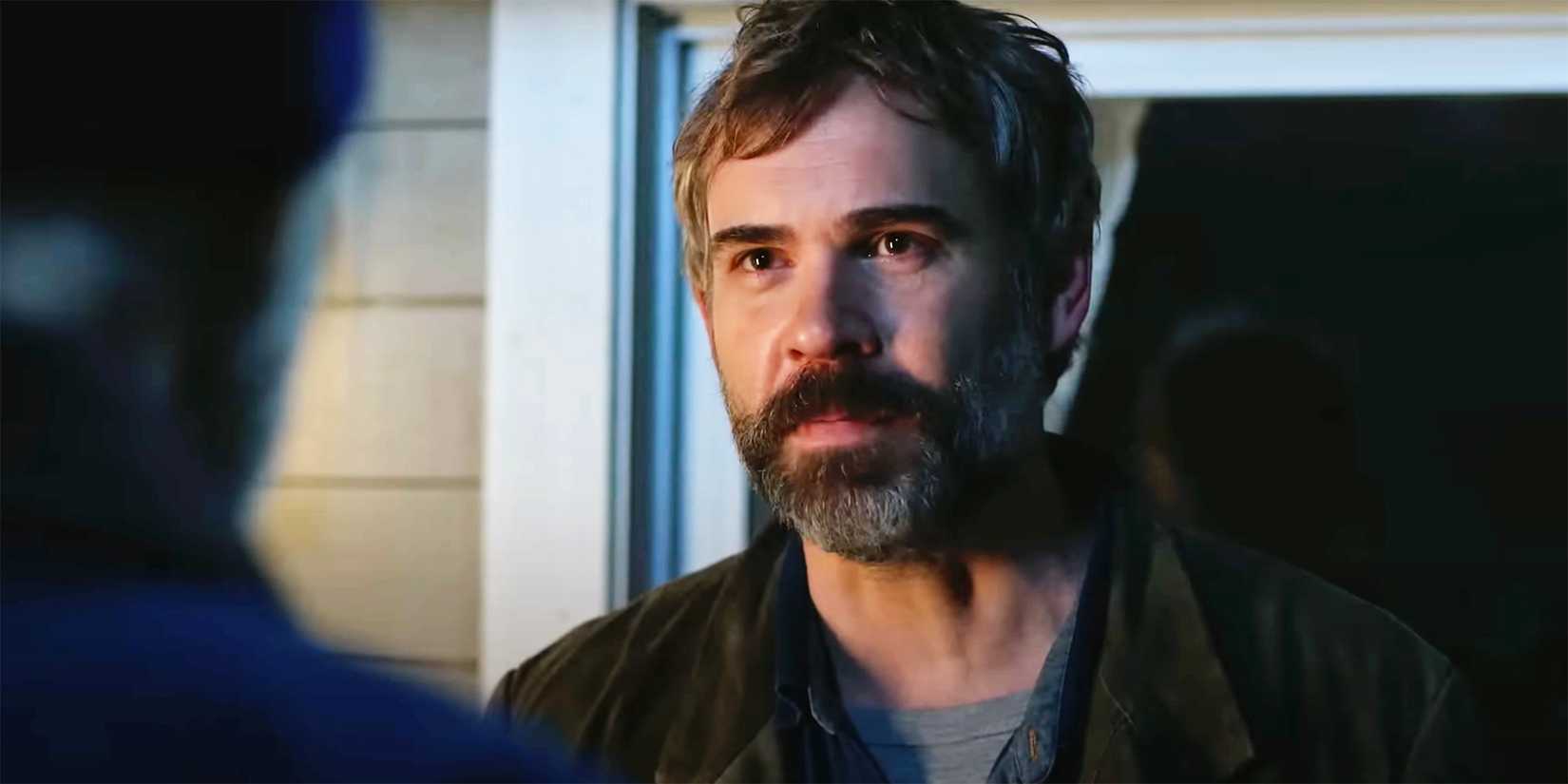 Rossif Sutherland looking serious in Murder in a Small Town