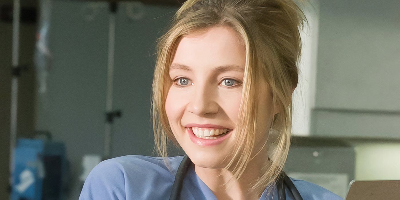 Sarah Chalke as Elliott smiling on Scrubs