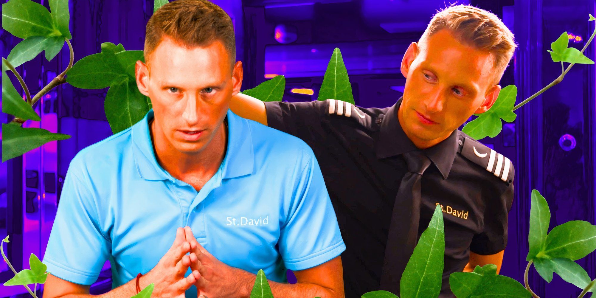 a montage of Fraser Olender with a plant