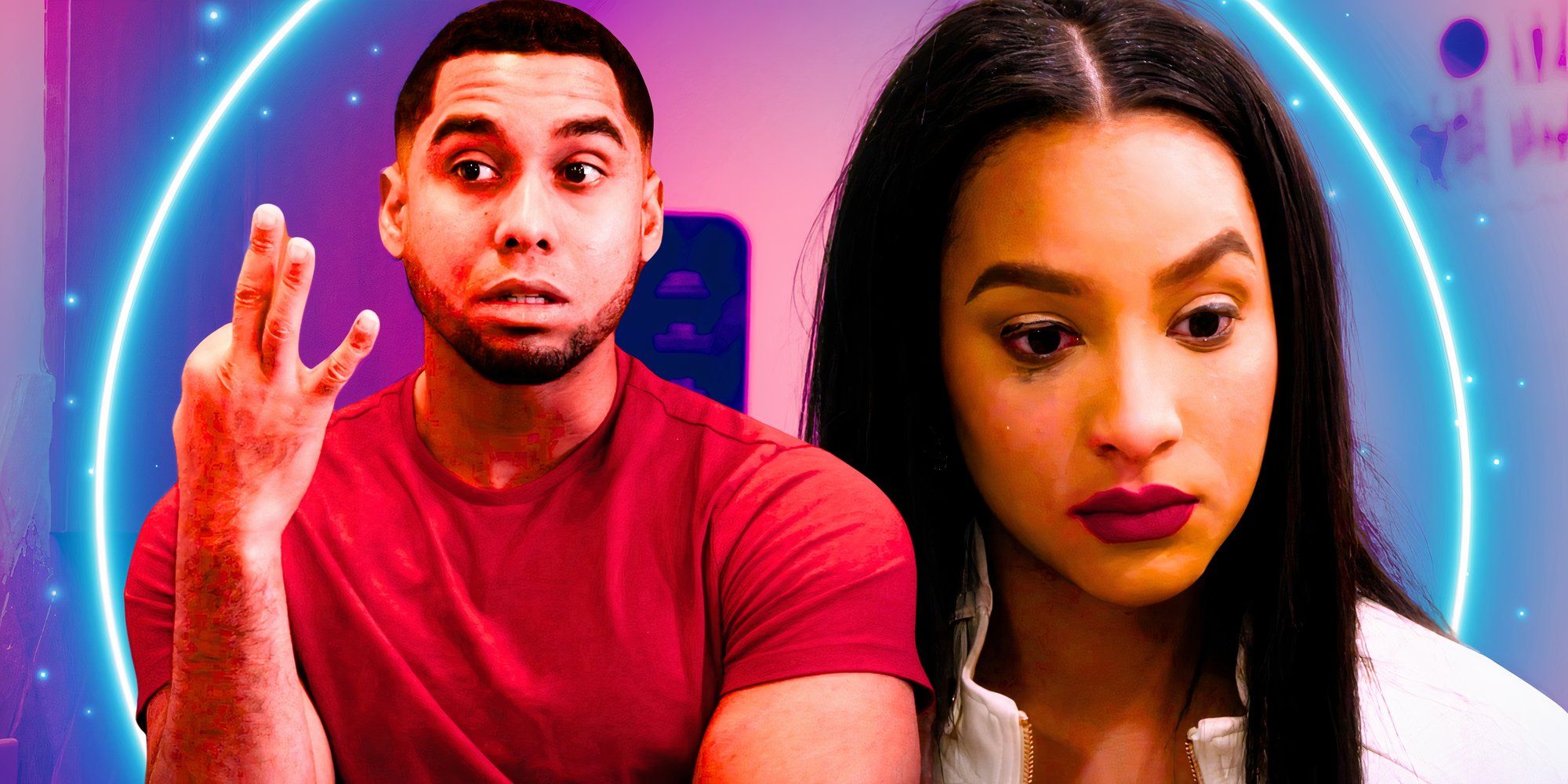 image of pedro jimeno annoyed and chantel everett crying on the family chantel