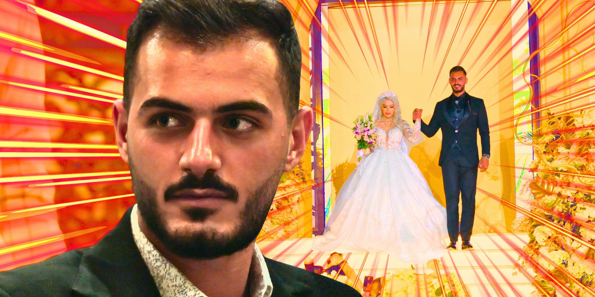 Adnan, and Tigerlily in 90 Day Fiance walking down in wedding clothes