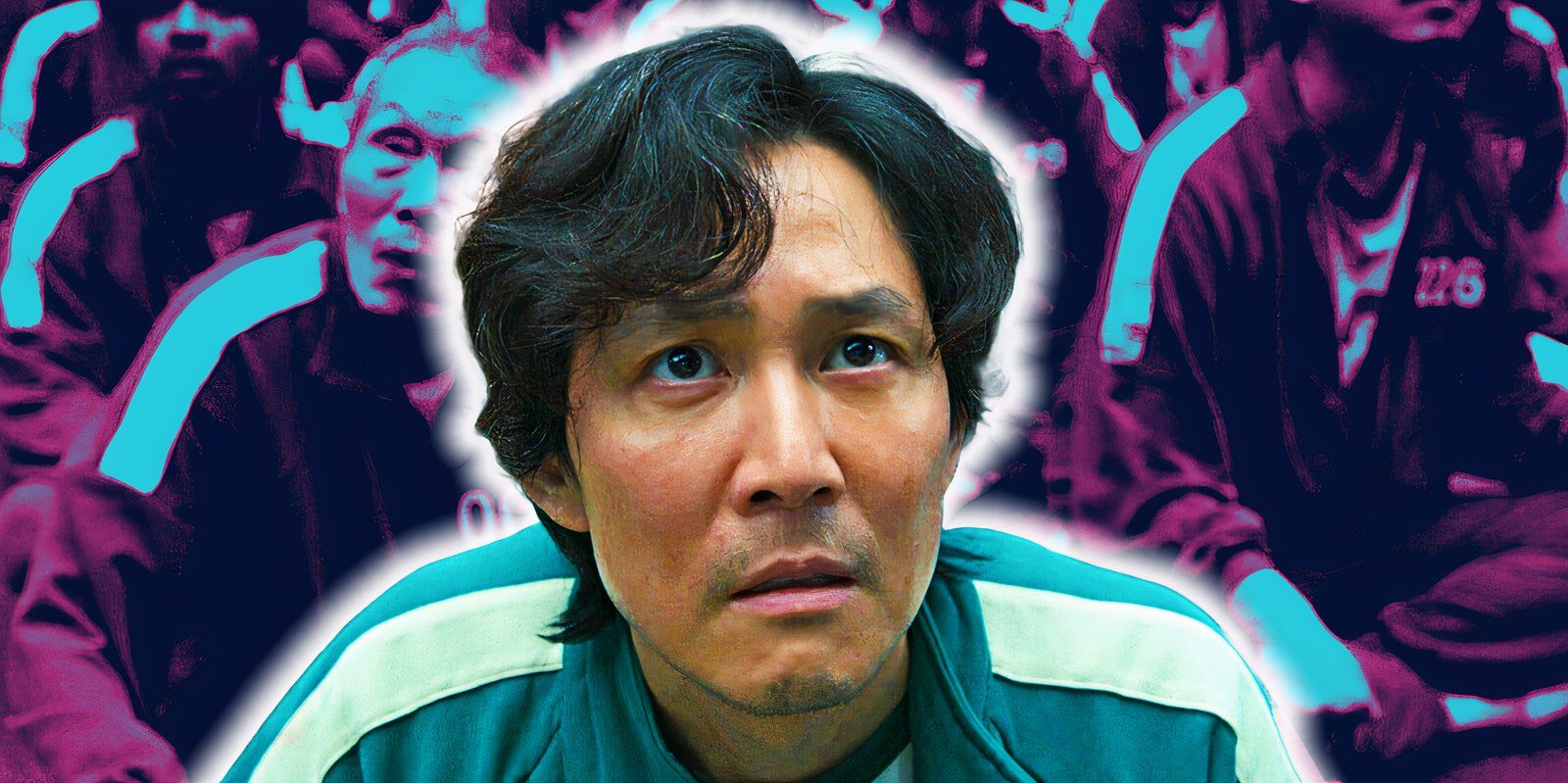 Seong Gi-Hun looks worried in Squid Game