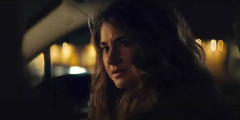 Gia (Shailene Woodley) looking upset in Three Women