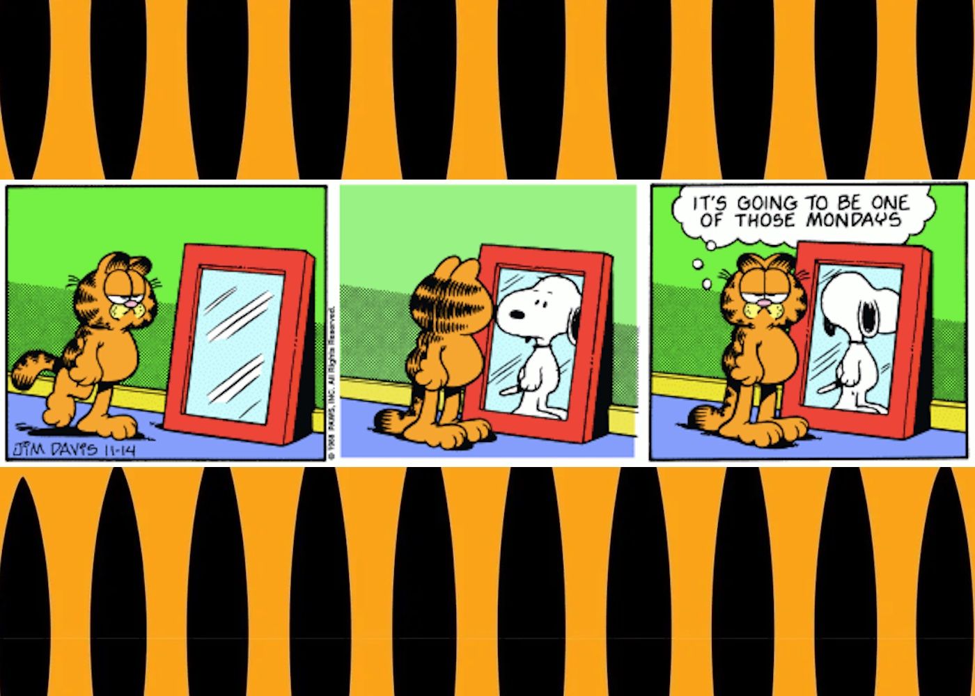 Snoopy shows up in Garfield on November 14, 1988