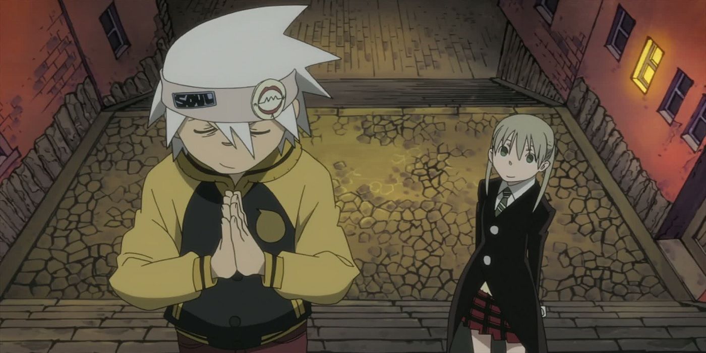 Soul Eater Maka watching Soul pray.