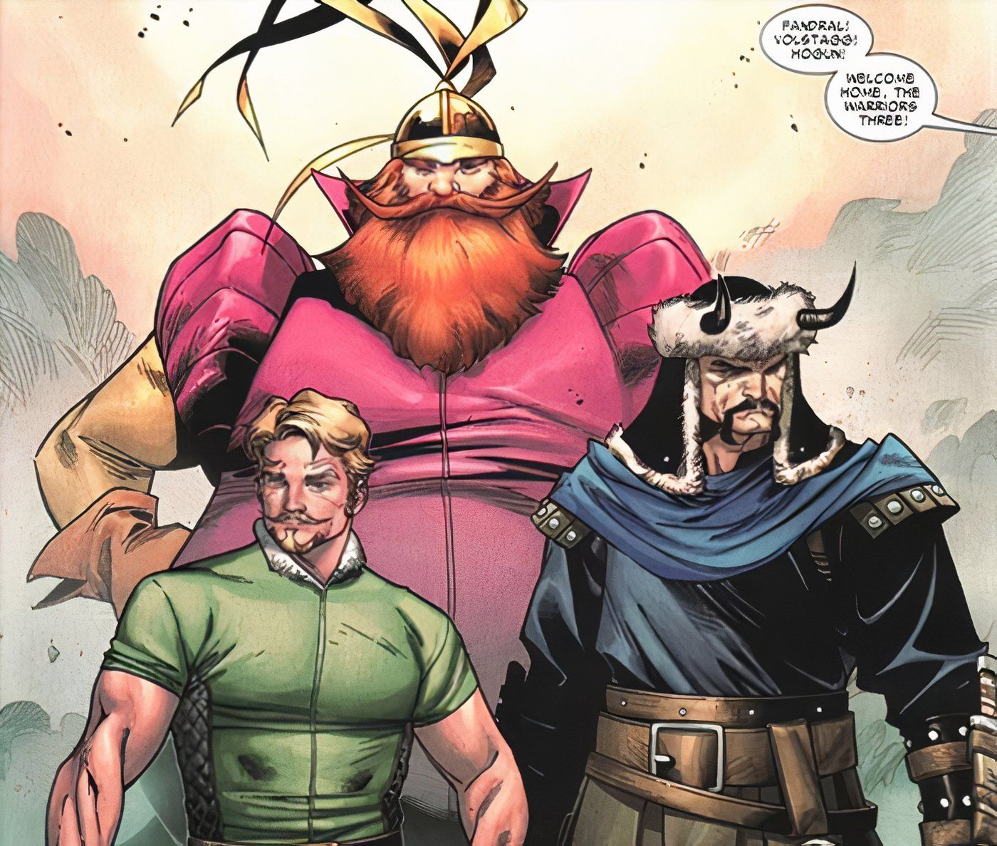 Os três guerreiros originais da Marvel Comics nos mitos de Thor. 