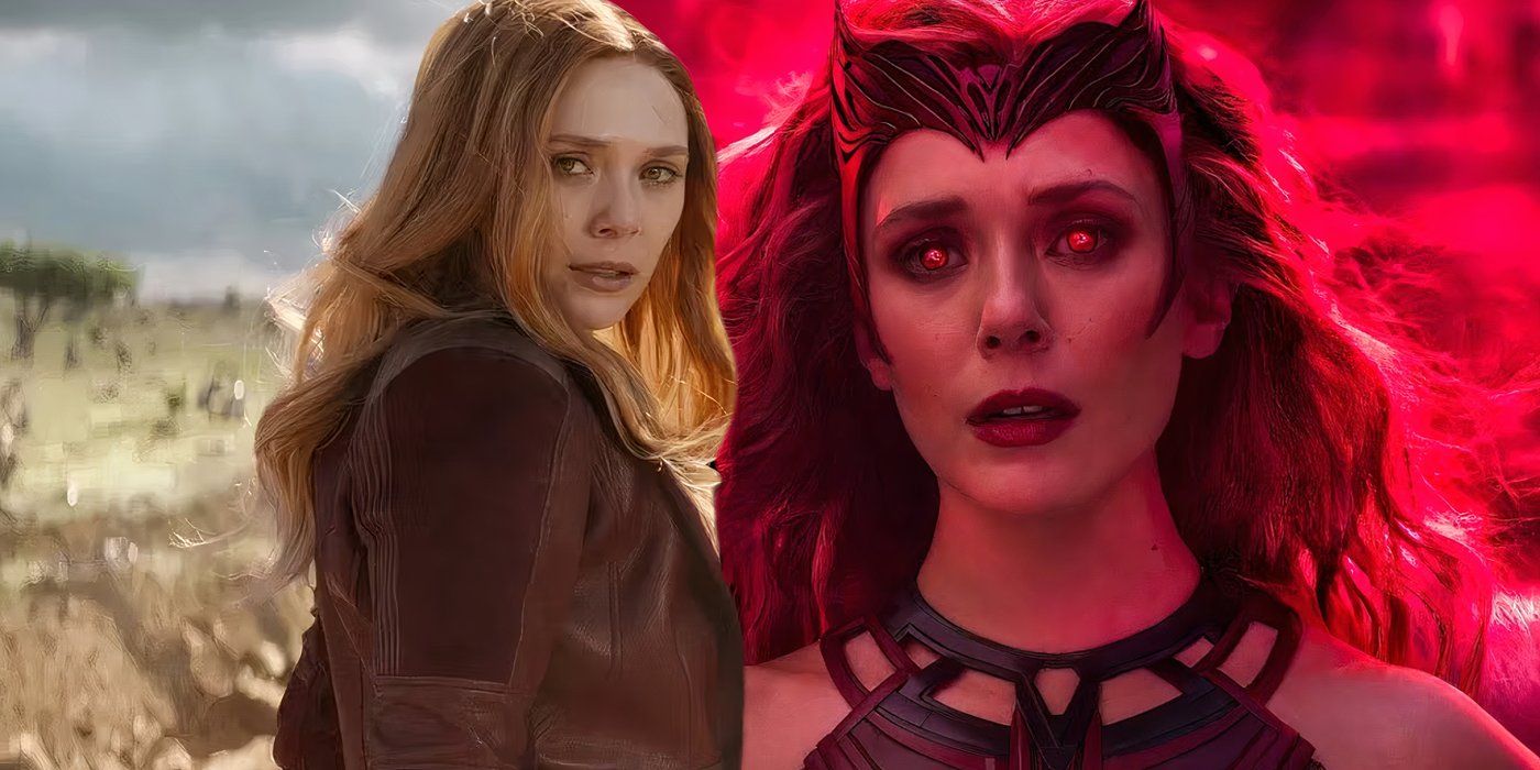 Split image of Scarlet Witch in the MCU