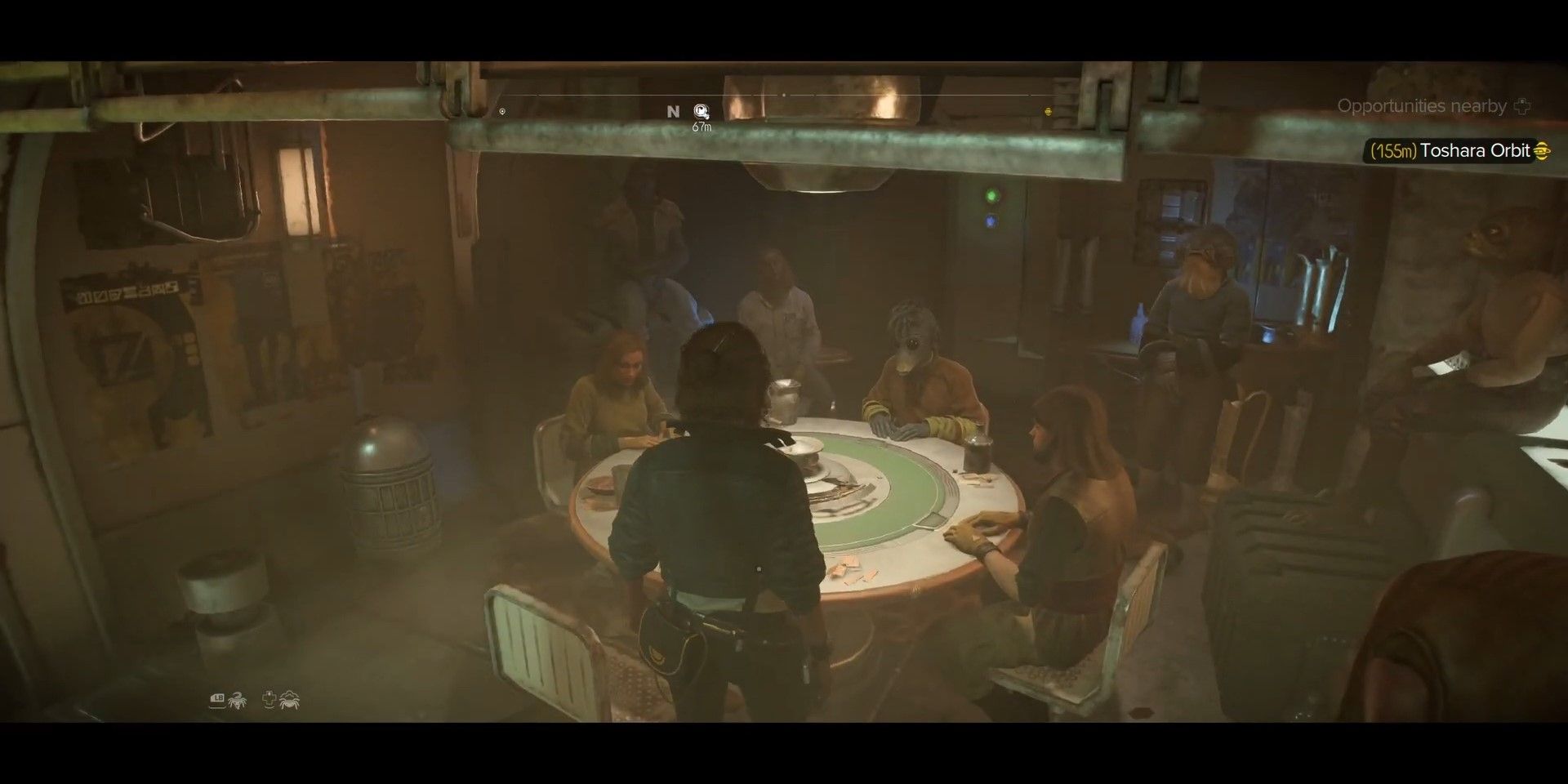 Kay looks at the Sabacc table in Star Wars Outlaws 