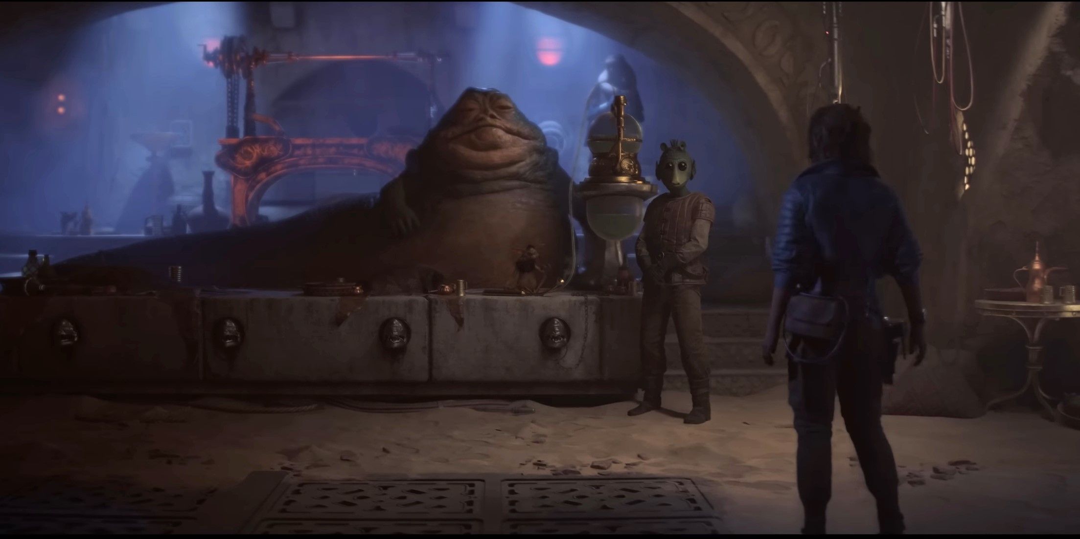 Jabba e Kay Vess em Star Wars Outlaws