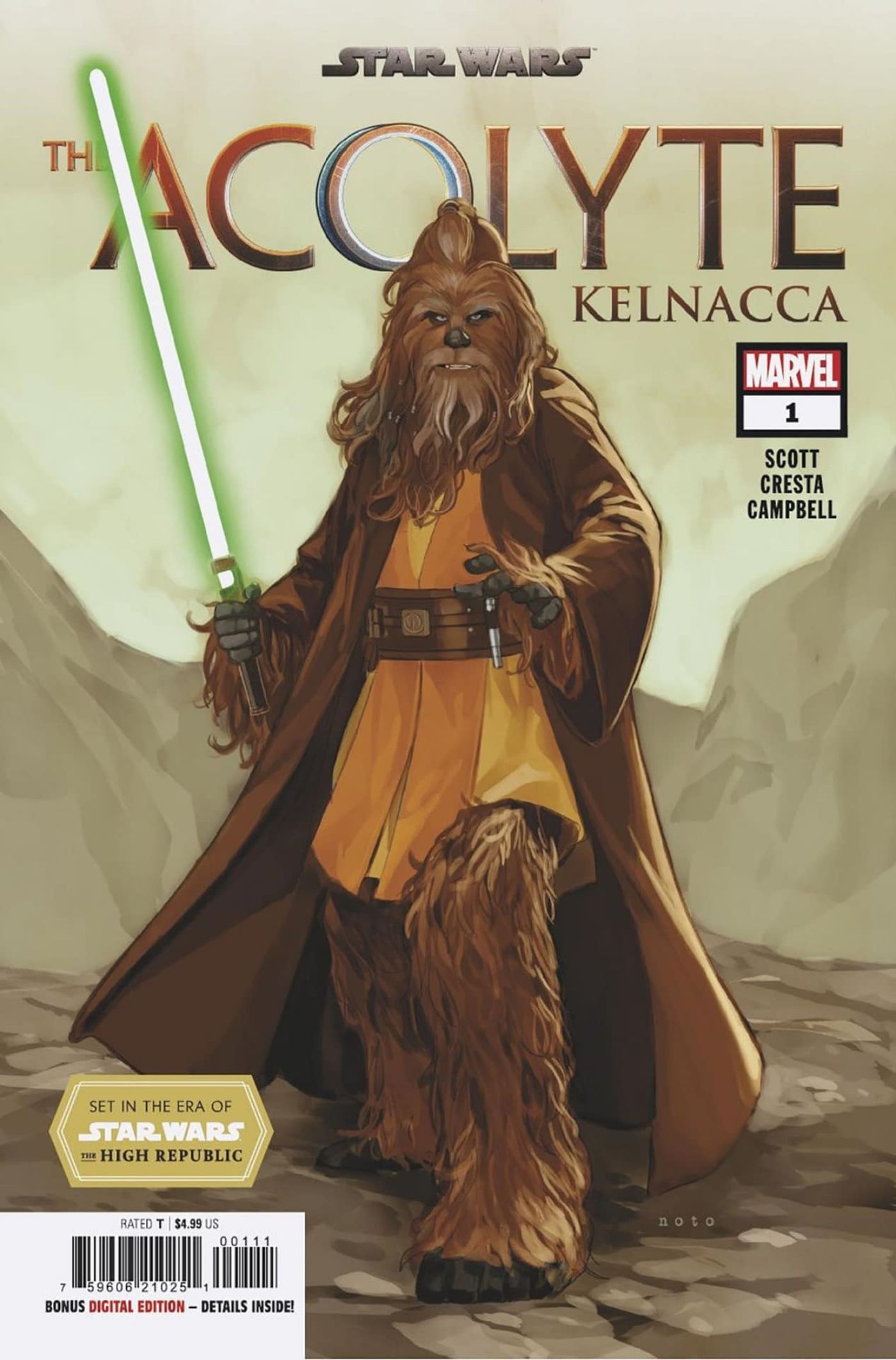  The Acolyte - Kelnacca #1 cover featuring the Wookie Jedi. 