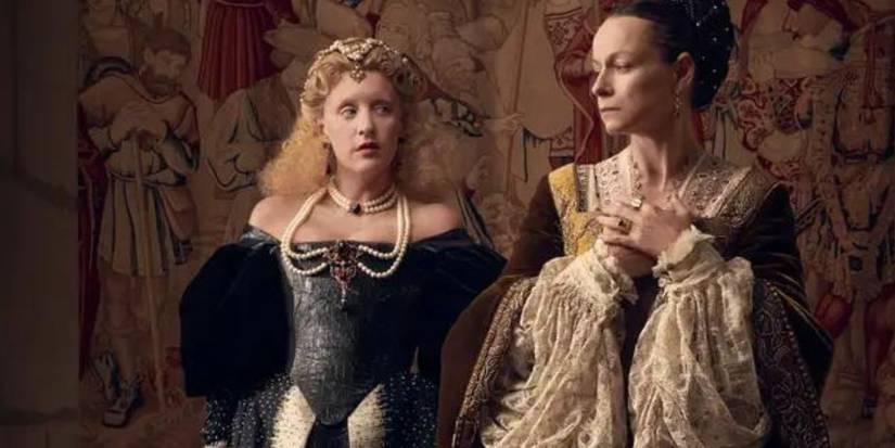 Catherine glaring at Diane in The Serpent Queen