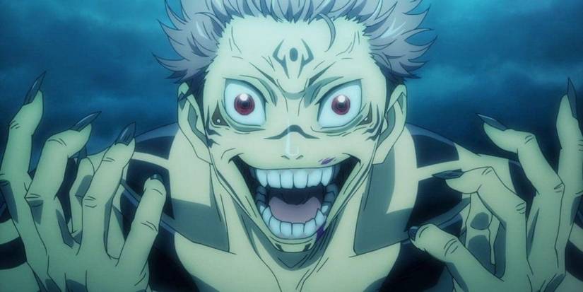 Sukuna laughing after being brought back into the world.