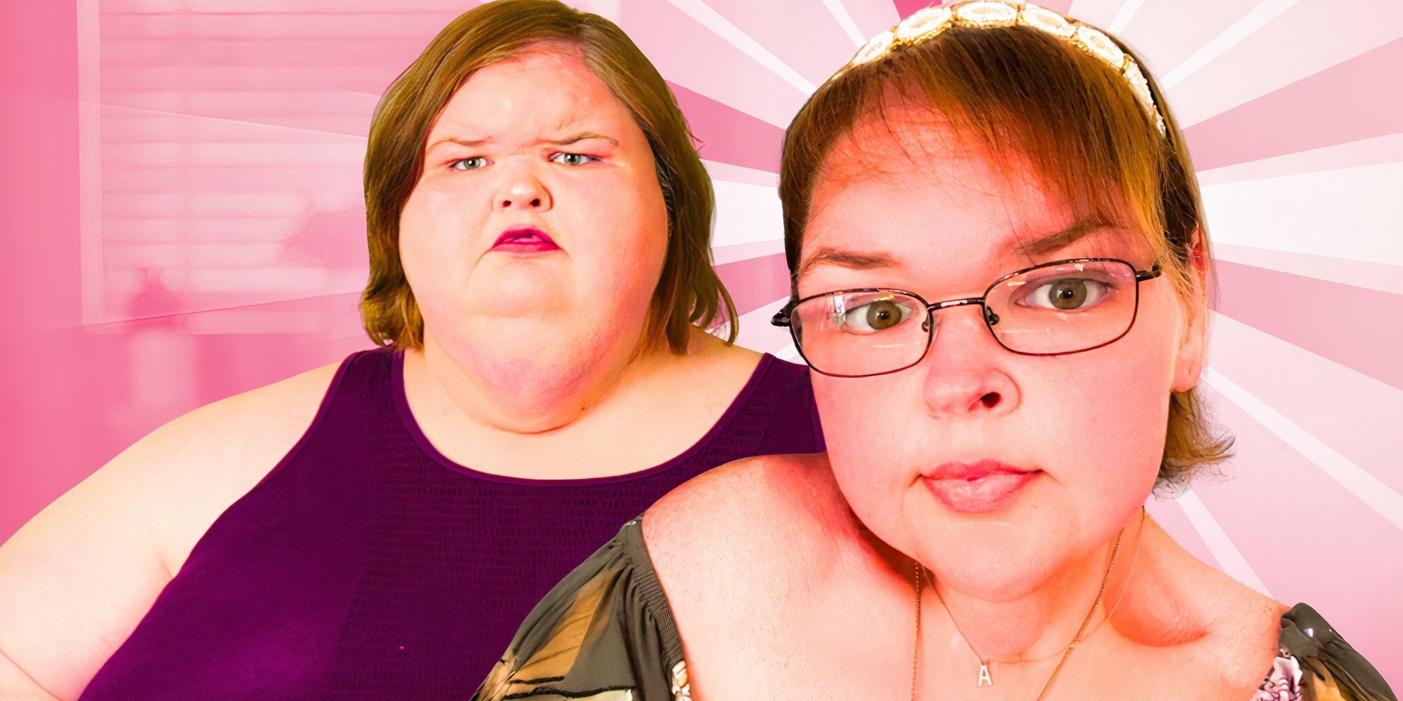 1000-lb Sisters - side by side image of tammy's weight loss transformation