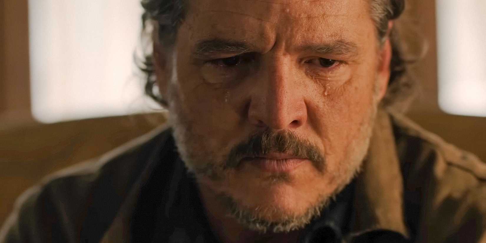 Joel (Pedro Pascal) shedding tears in The Last of Us Season 2 Teaser