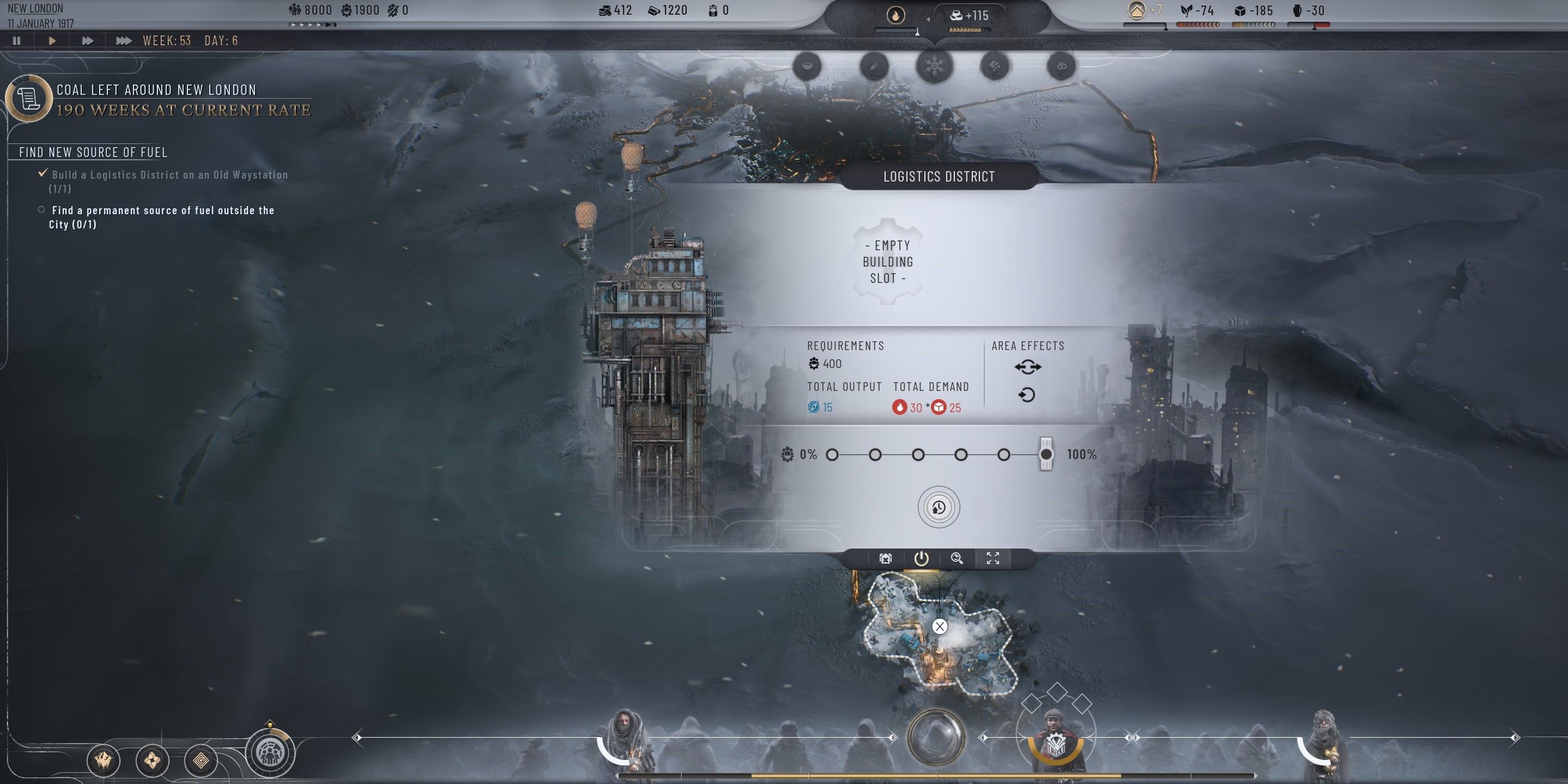 Cómo encontrar una fuente permanente de combustible en Frostpunk 2