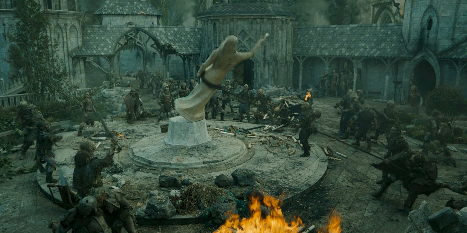 In a vision of Galadriel's, Eregion is invaded by orcs in The Lord of the Rings: The Rings of Power Season 2 Episode 4