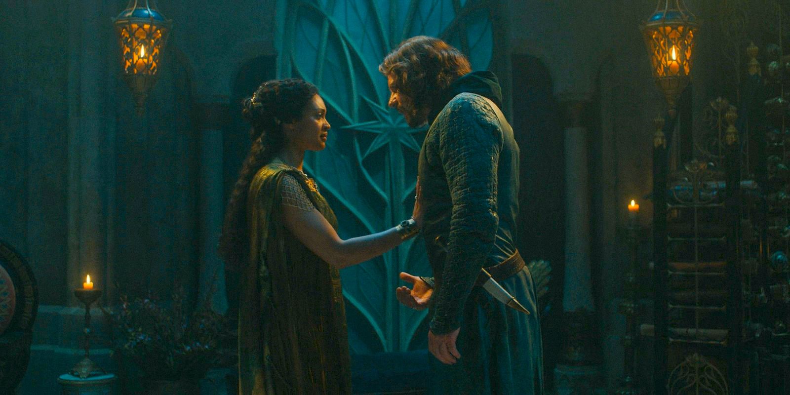 Míriel questions Elendil about his vision upon touching the palantir in The Lord of the Rings: The Rings of Power Season 2 Episode 5