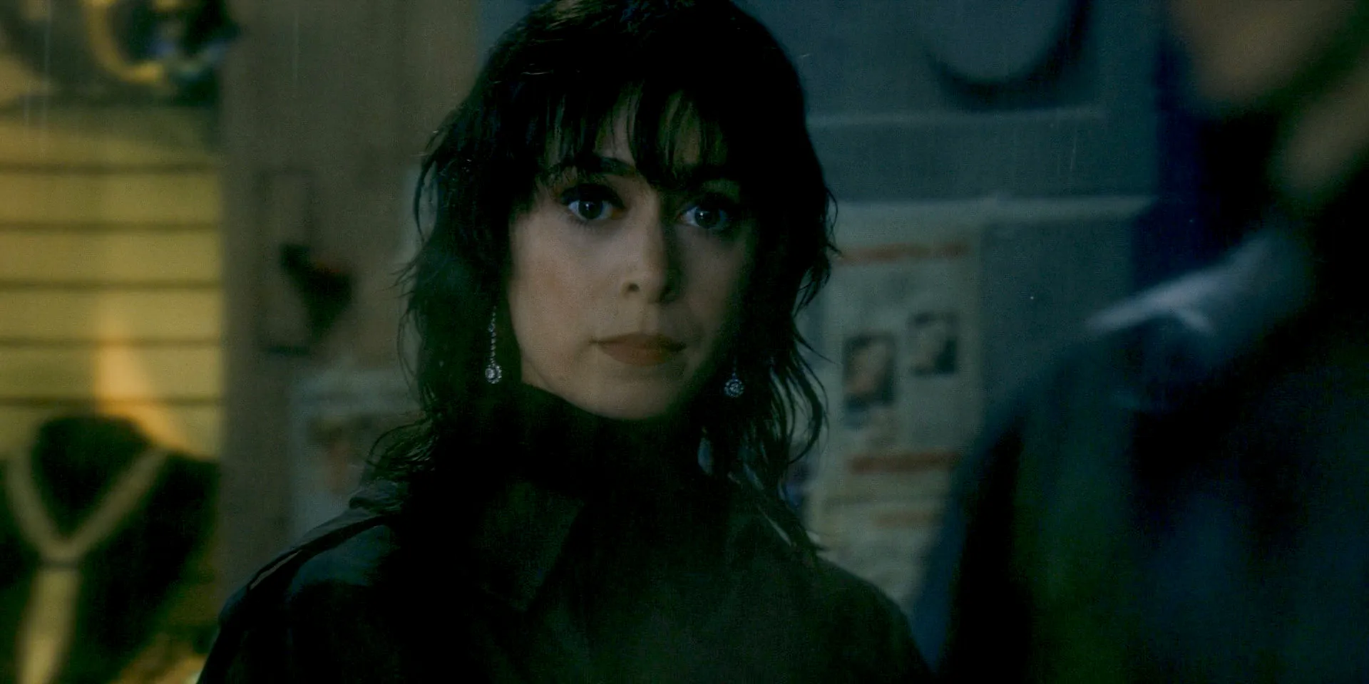 Sofia Falcone (Cristin Milioti) in the rain in The Penguin Season 1 Episode 1