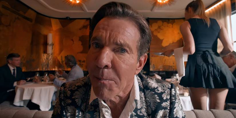 The Substance Dennis Quaid eating shrimp